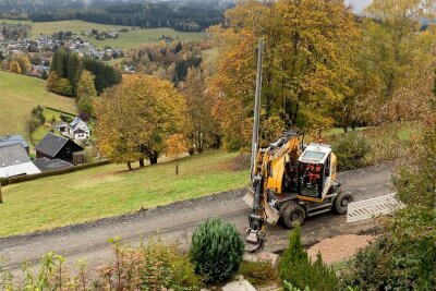 Staffelweg Klingenthal: Keine Freigabe der Baustelle während des Winters geplant - Die seit April laufenden Bauarbeiten am Staffelweg in Klingenthal dauern noch an.