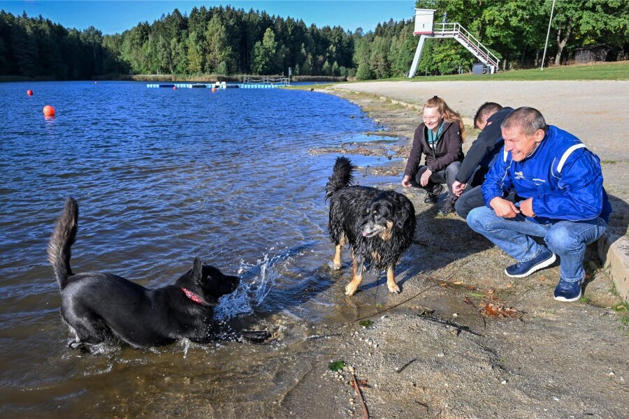 Stausee Rabenstein: Erfolgreiche Bilanz trotz weniger Besucher - Zum Saisonabschluss am Sonntag gab es einen Hundebadetag am Stausee Rabenstein.