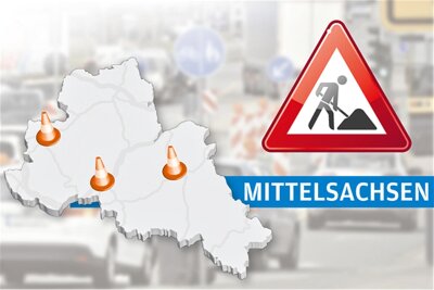 Stopp, Umleitung: An diesen Baustellen in Mittelsachsen gibt es Behinderungen - In Mittelsachsen sind auch im Winter Straßen wegen Bauarbeiten gesperrt.