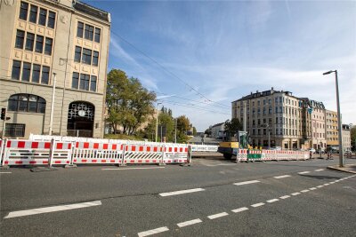 Straßenbahn-Gleisbauarbeiten auf der Pausaer Straße in Plauen vor dem Abschluss - Die Gleisbauarbeiten auf der Pausaer Straße stehen vor dem Abschluss.