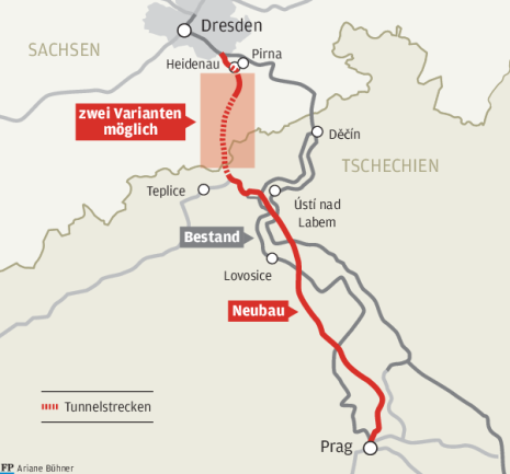 Strecke Dresden-Prag: Im Erzgebirge Soll Der Längste Bahntunnel ...