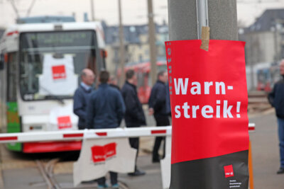 Warnstreik bei den Städtischen Verkehrsbetrieben in Zwickau.