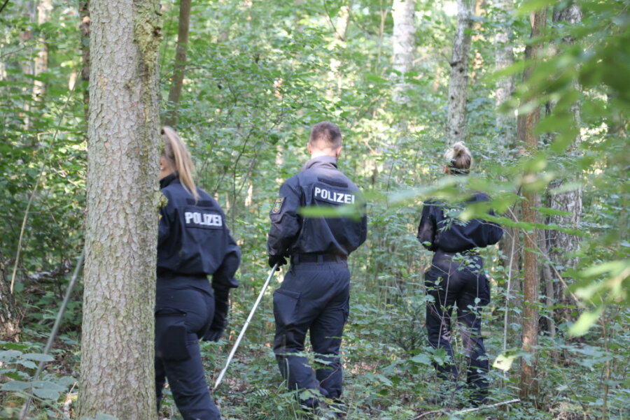 Suche nach vermisster Wilma B.: Polizei durchkämmt Wald in Niederwiesa 