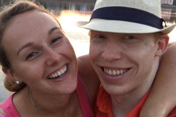 Joachim Eilers mit seiner Freundin Tamara, die in seiner Geburtsstadt Köln lebt. Beide sind seit Juni liiert.