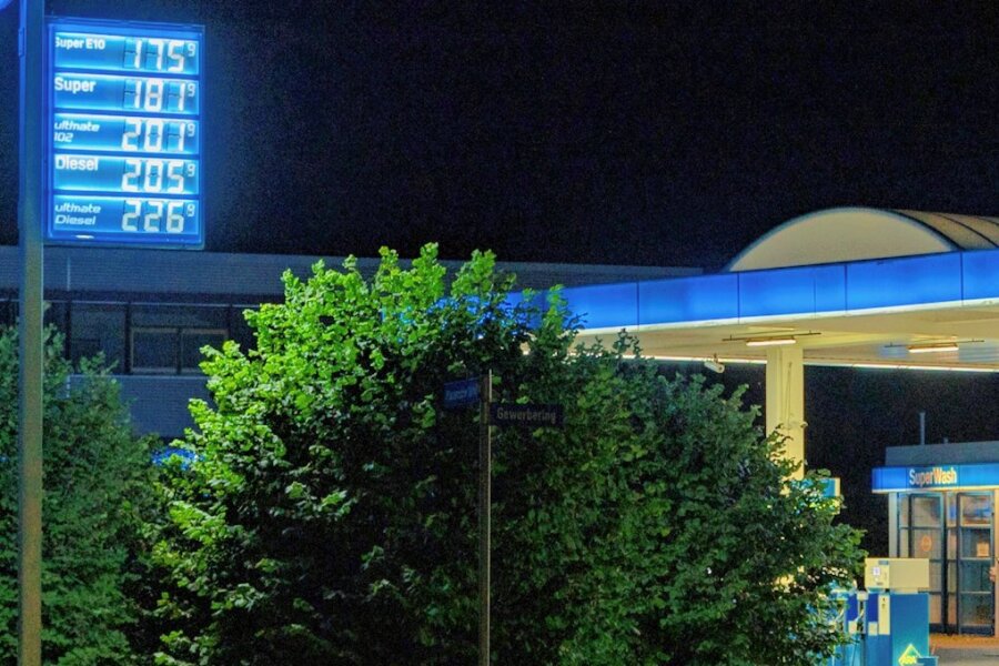 So waren die Kraftstoffpreise in Falkenstein vor Mitternacht.