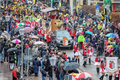 Tausende Vogtländer beim Faschingsumzug in Plauen auf den Beinen - auch ein Stargast ist mit von der Partie - Närrinnen und Narren aus dem ganzen Vogtland säumen am Sonntag die Neundorfer Straße in Plauen.