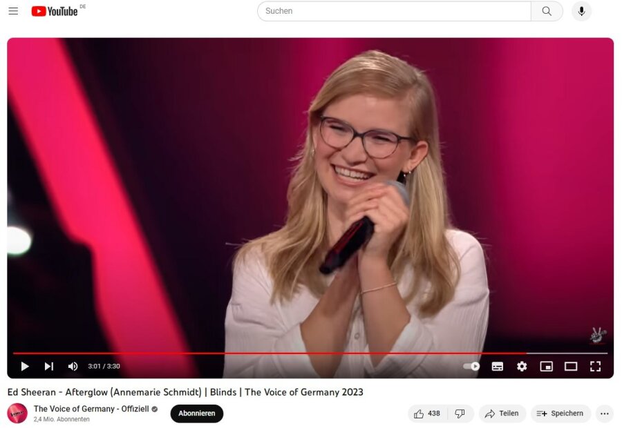 "The Voice Of Germany": Annemarie Schmidt aus Waldenburg landet im Team Ronan Keating - Glücklich: Annemarie Schmidt ist im Team Keating.