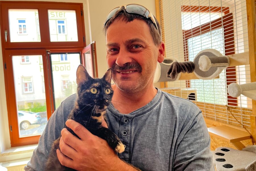 Tierschutzverein Frankenberg: Mehr als 20 Katzen suchen ein neues Zuhause - Mike Sonntag ist Chef des Tierschutzvereins Frankenberg, der derzeit viele Katzen zur Vermittlung hat.