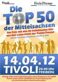 Top-50-Party steigt im Freiberger "Tivoli" - 