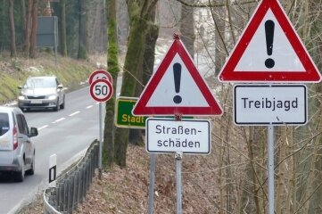 Treibjagd schränkt Verkehr ein - Wegen einer Jagd waren zwischen Zschopau und Scharfenstein nur50 km/h erlaubt. 