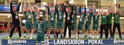 Trotz Niederlage viel Grund zum Jubel - Großer Bahnhof: Die Handballer der HSG II freuten sich am Sonnabend nach dem Sachsenpokalfinale in Döbeln auch über ihre Silbermedaillen ausgelassen. 