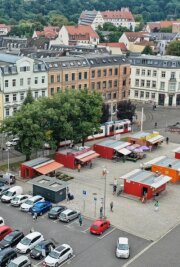 Trotz weniger Straftaten: Angst von Bürgern bleibt - Der Neumarkt in Zwickau gilt als städtischer Brennpunkt für Kleinkriminalität. 