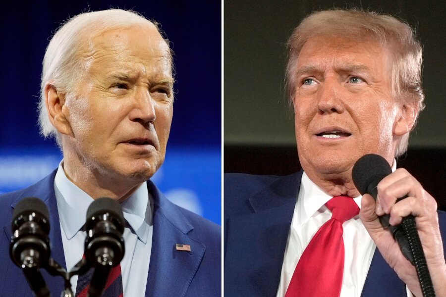 TV-Debatte zwischen Biden und Trump für Ende Juni angesetzt - US-Präsident Joe Biden und der republikanische Präsidentschaftskandidat Donald Trump.