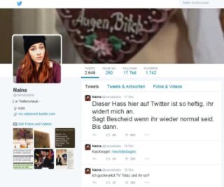 Twitter-Urlaub nach Hasstiraden - Naina aus Köln macht erst mal "Twitter-Urlaub".