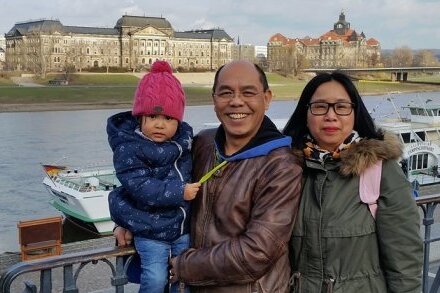 Herr Pham und seine Familie 2019 in Dresden. 