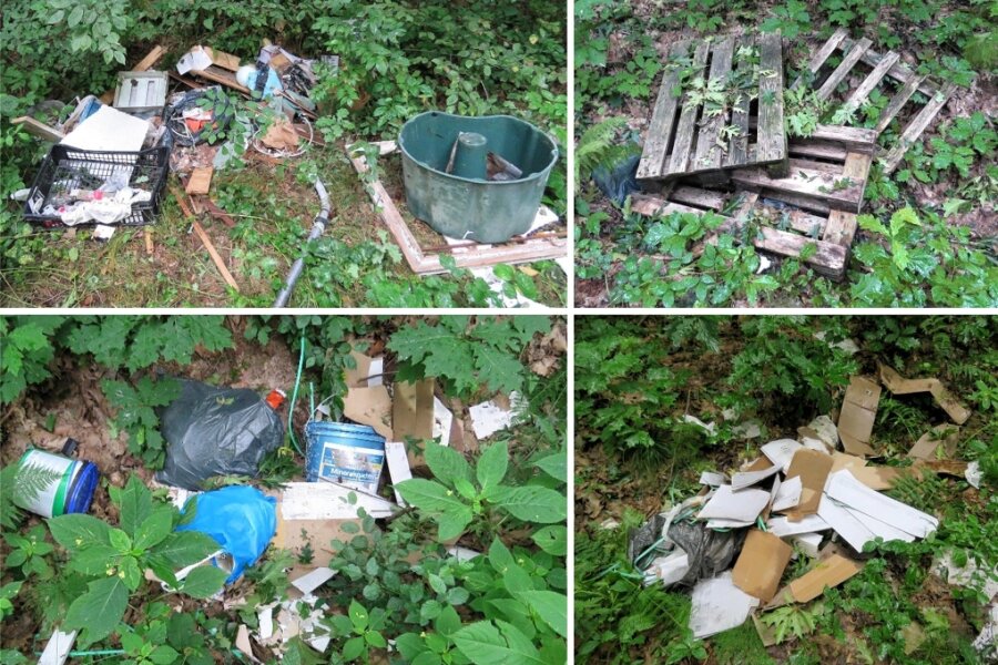 Unbekannte entsorgen illegal Müll - Unbekannte haben Müll in einem Wald zwischen Neukirchen und Jahnsdorf entsorgt. Jetzt sucht die Polizei Zeugen.
