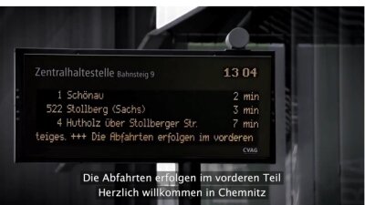 Unbekannte verspotten Image-Film der Stadt Chemnitz - "Die Abfahrten erfolgen im voderen Teil. Herzlich willkommen in Chemnitz" - mit derartigen Kommentaren werden die Bilder des Imagefilms versehen.