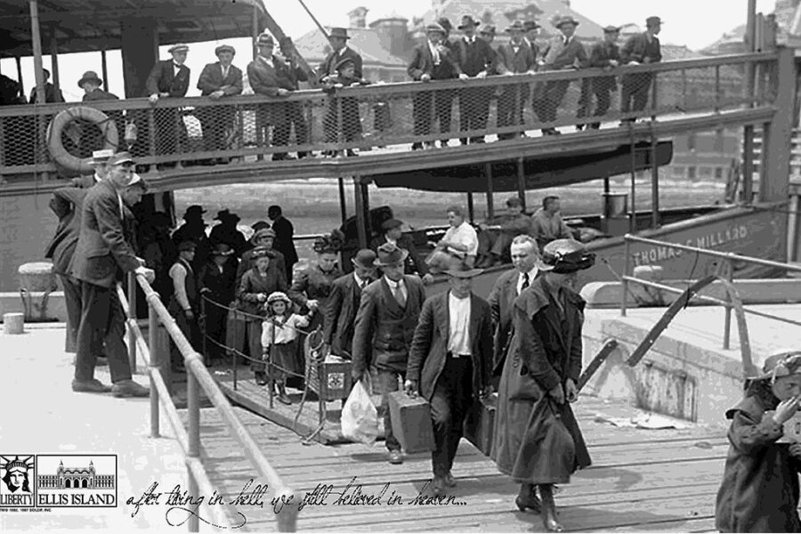 Und dann kam die Quote - Ellis Island - Insel des amerikanischen Traums: Ankunft von Einwanderern auf der im Hudson River gelegenen Insel vor New York. 