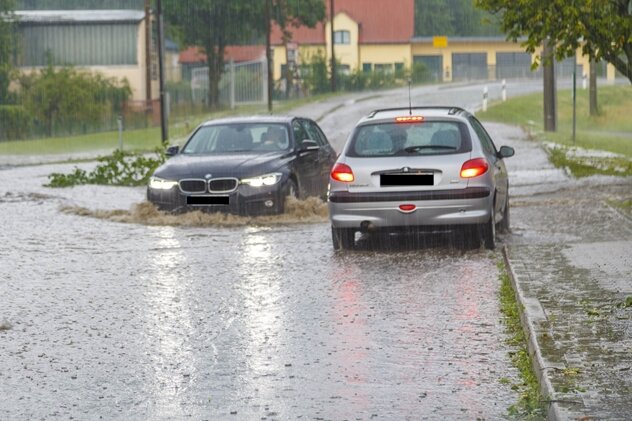 Unwetter richtet Schäden an - Schwere Unwetter beenden den Sommer vorrübergehend in der Region Freiberg.