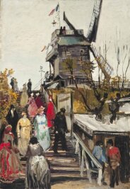 Van-Gogh-Gemälde in den Kunstsammlungen zu sehen - Das Gemälde Die Mühle "Le blute-fin" (1886) des Künstlers Vincent van Gogh.