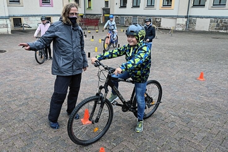 Ein Fahrradparcours soll auch beim Verkehrssicherheitstag auf dem Zwickauer Markt aufgebaut werden. 