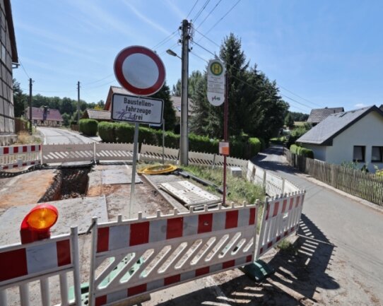 Bauarbeiten an einer Gasleitung im Glauchauer Ortsteil Wernsdorf. Hier sind auch Neuanschlüsse geplant. 