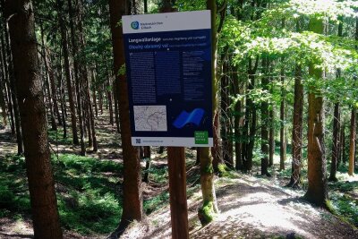 Viele Rätsel um Bodendenkmal bei Erlbach noch ungelöst - Neues Schild an der historischen Schanzanlage. 