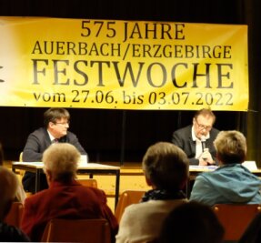 Viele Themen - aber keine Diskussion - Bürgermeister Horst Kretzschmann (links) informierte über die Abwicklung der WGA, Gemeinderat Dieter Herold zur 2022 geplanten Festwoche.