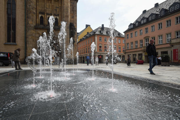 Das neue Wasserspiel an der Inneren Klosterstraße.