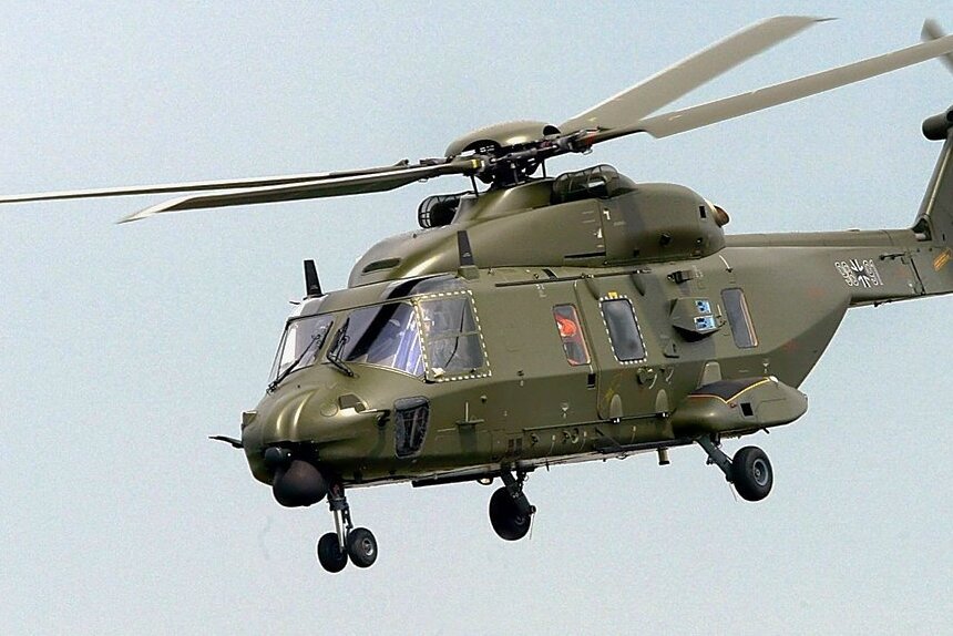 Vogtländer rätseln über Hubschrauber-Überflüge - Ein Transporthubschrauber der Bundeswehr vom Typ NH-90. 