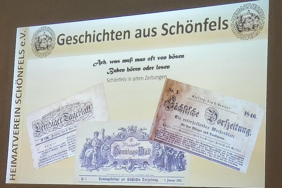 Von Hühnerdieben bis Schädlingsabwürfen: Was in Schönfels alles für Aufmerksamkeit sorgte - Bis zurück in die Zeit des Siebenjährigen Krieges recherchierte Jörg Hofmann seine Geschichten über Schönfels in alten Zeitungen.