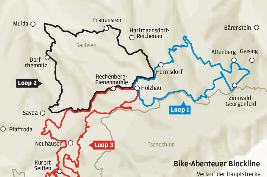 Vor dem Start: Blockline im Erzgebirge - Übersicht Blockline-Route