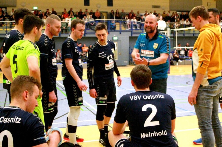 Die Männer-Volleyballmannschaft des VSV Oelsnitz