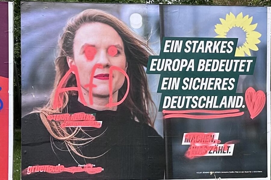 Wahlplakate in Elsterberg beschmiert - Erst in Plauen (Foto) nun in Elsterberg. Mehrere Wahlplakate wurden beschmiert.