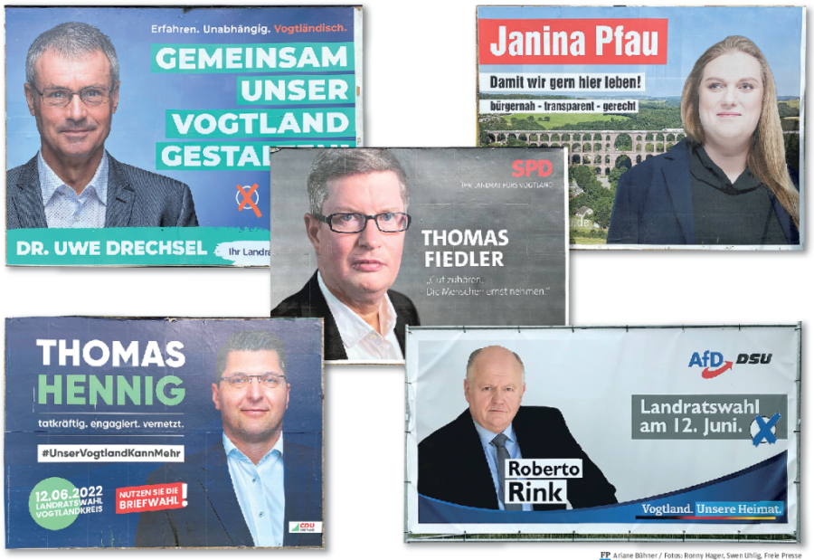 Wahlplakate zur Landratswahl im Vogtland: Werbe-Experte zieht ernüchterndes Fazit - 