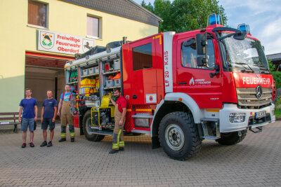 Letzte Vorbereitungen am Donnerstagabend in Oberdorf. Am Freitag geht es ins Waldbrand-Gebiet in der Sächsischen Schweiz.
