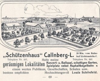 Wandernder Bauzaun erreicht die 18. Station - So hat in einem Heft aus dem Jahr 1909 das "Schützenhaus" um Besucher geworben. 