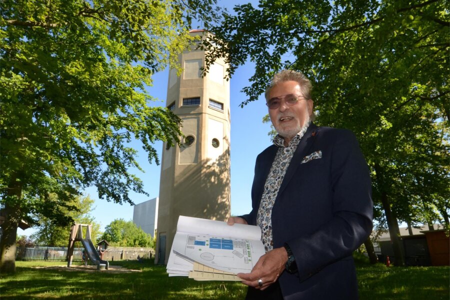 Warum der Wasserturmverein Rebesgrün mehr Platz braucht - Die Planungen für den Anbau hat Frank Heckel, Vorsitzender des Fördervereins Wasserturm Rebesgrün, stets im Blick.