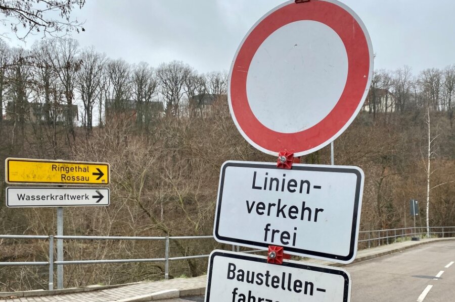Gesperrt: Die Weinsdorfer Straße in Mittweida ist voraussichtlich bis 28. Februar voll gesperrt. Nach Ringethal und Rossau geht es nur über andere Strecken.