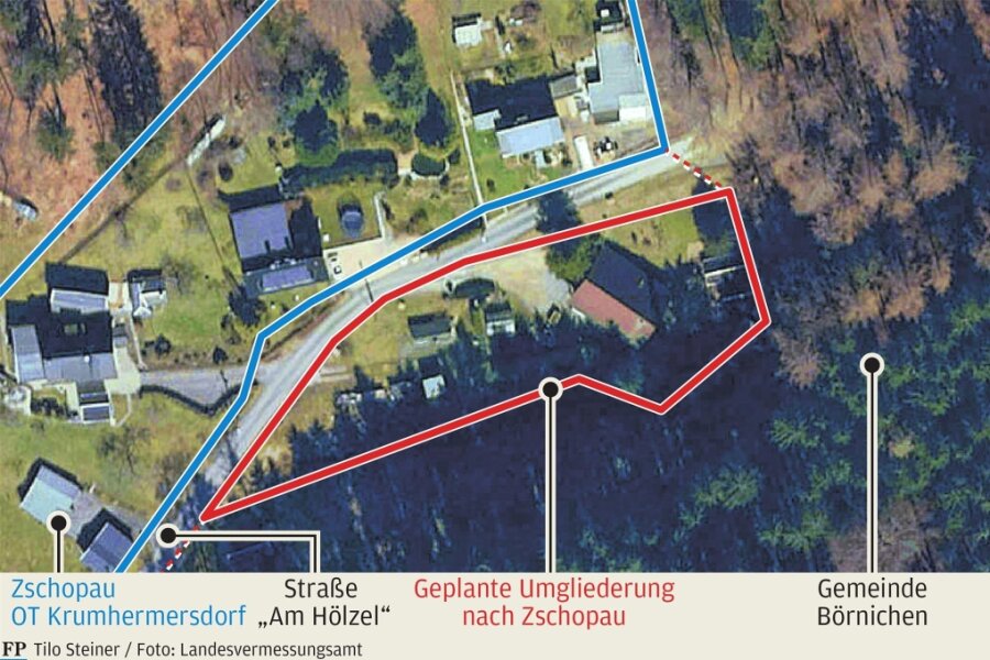 Warum Kommunalwahlen bei den Hölzel-8-Bewohnern in Krumhermersdorf problematisch sind - Luftbild: