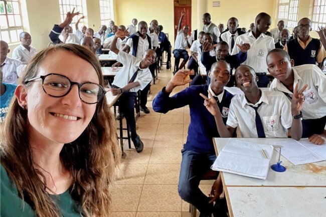 Warum Meike Wagner aus Mülsen in Kenia lebt - Meike Wagner an der Sekundarschule in Naivasha, auf einer Höhe von 2000 Metern gelegen.