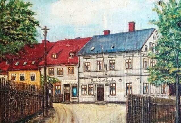 Warum Niedersteinpleis auch "Fickersgrün" genannt wird - Gemälde um 1915.