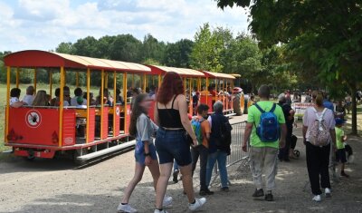 Was geschah im Sonnenlandpark? - Der Sonnenlandpark in Lichtenau mit der Parkbahn "Anton" voller Besucher am 2. August: Am vergangenen Sonntag kam es hier zu einer Massenschlägerei. 