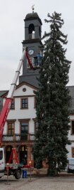 "Was gibt es Schöneres" - Gegen Ende November wurde der Rochlitzer Weihnachtsbaum mit Lichterketten geschmückt. 