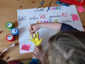 Was sich Kinder am meisten wünschen - Kreatividee vom Familienzentrum Freiberg: Eltern und Kinder sammeln anlässlich des Kindertages Wünsche für die gemeinsame Zeit. 