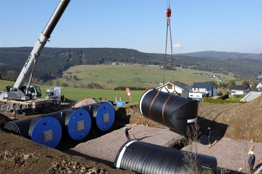 Wasserwerke Westerzgebirge investieren fast 1 Million Euro in neuen Hochbehälter in Sosa - So wie der Hochbehälter „Segen Gottes“ Breitenbrunn wird der neue Hochbehälter Sosa aufgebaut sein.