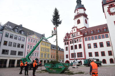 Weihnachten vorbei - Baum in Chemnitz fällt - 