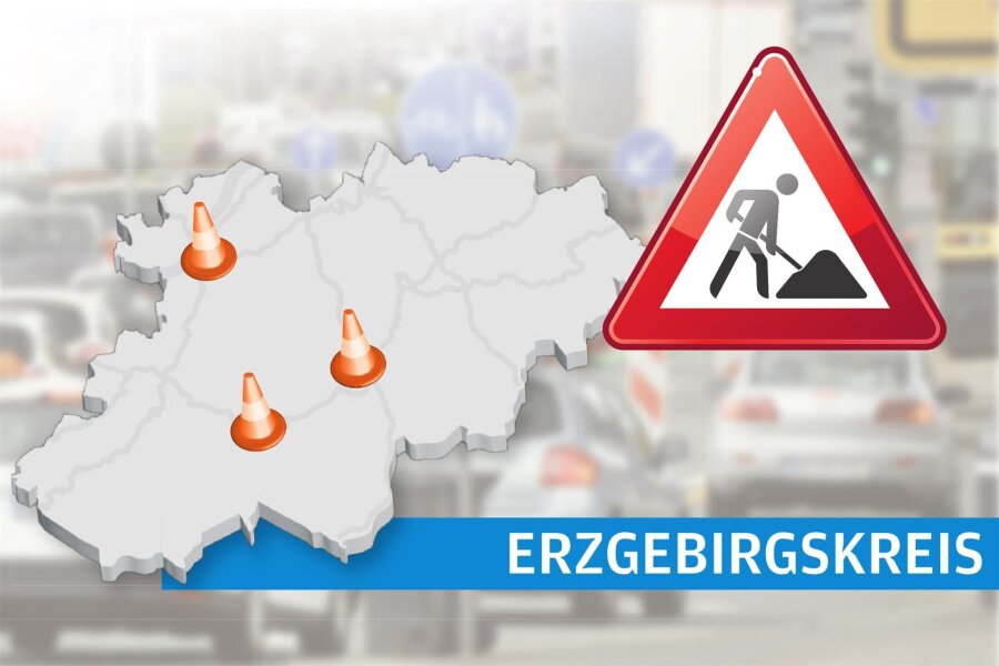 Welche Straßen im Erzgebirge diese Woche gesperrt sind - Mehrere Baustellen bremsen derzeit Autofahrer im Erzgebirge aus.