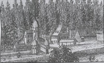 Wenn der Kurfürst Lust auf Fisch hatte - Die Zeichnung von 1735 zeigt das Lustfischhaus und das Fischhaus in Hohenfichte.