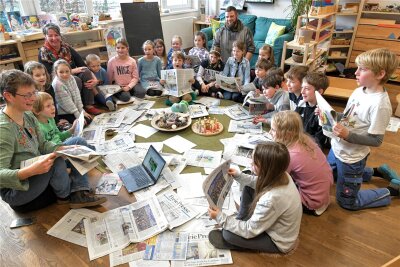 Wenn die Redakteurin mit ihrem Kind zur Schule geht: „Freie Presse“ zu Besuch in der Montessori-Schule in Freiberg - Die Kinder der Freien gemeinschaftlichen Schule „Maria Montessori“ hatten Besuch aus der Redaktion.